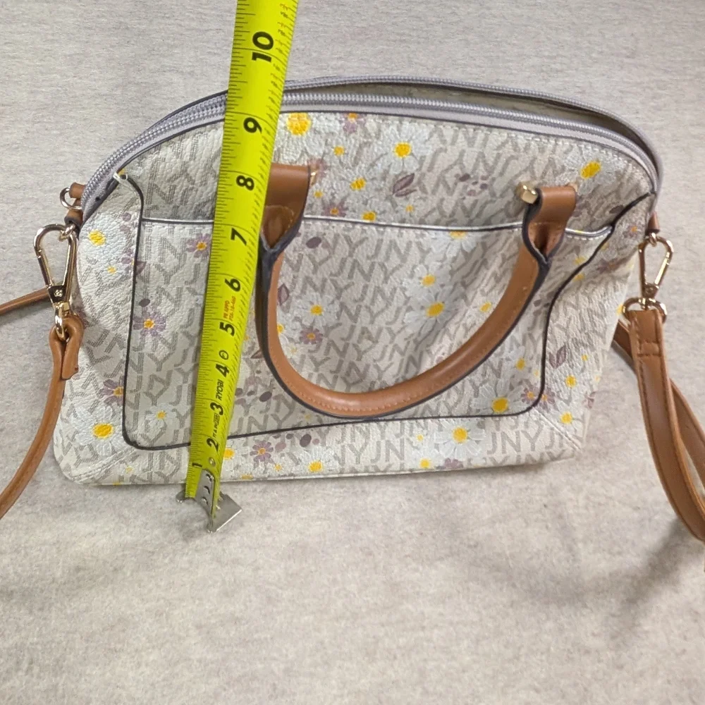 *NEW* JNY Cream Daisy Spring Dome Handbag Purse Detachable Shoulder Strap Medium - Picture 6 of 11